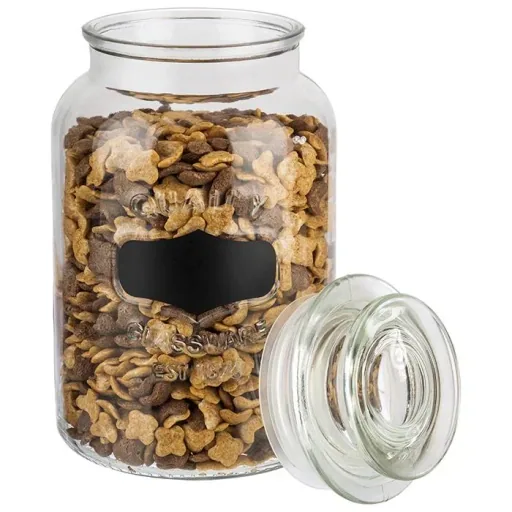 Vorratsglas mit Beschriftungsfeld - Glasbehälter mit 1,5 L