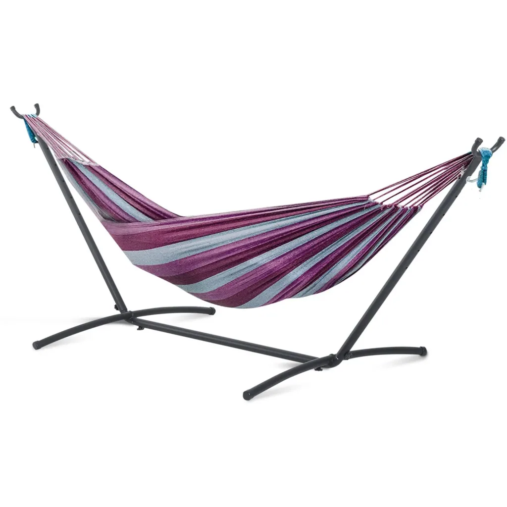Hängemattengestell für Hängematte Hängemattenständer mit Hacken Garten Strand Metall 280x120x110cm bis 150kg