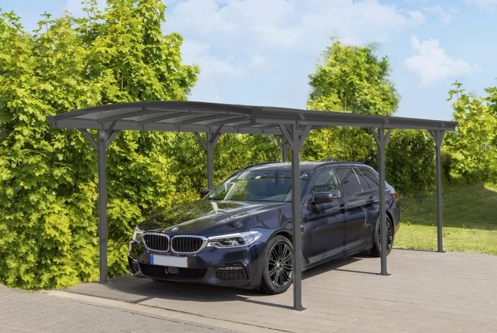 Westmann Aluminium Rundbogen Carport und Überdachung anthrazit, 576x300x220 cm