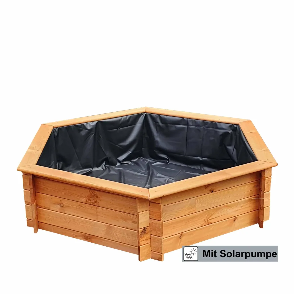 Sechseck-Hochteich 150 cm Solar