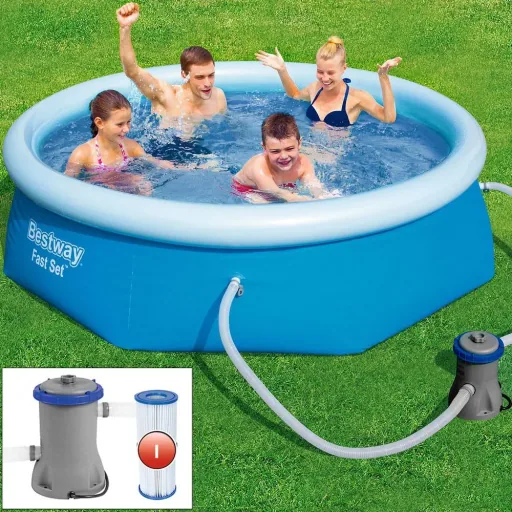 Schwimmbecken mit Pumpe und Filter - Ø244cm - 1249 L/h Pumpenleistung