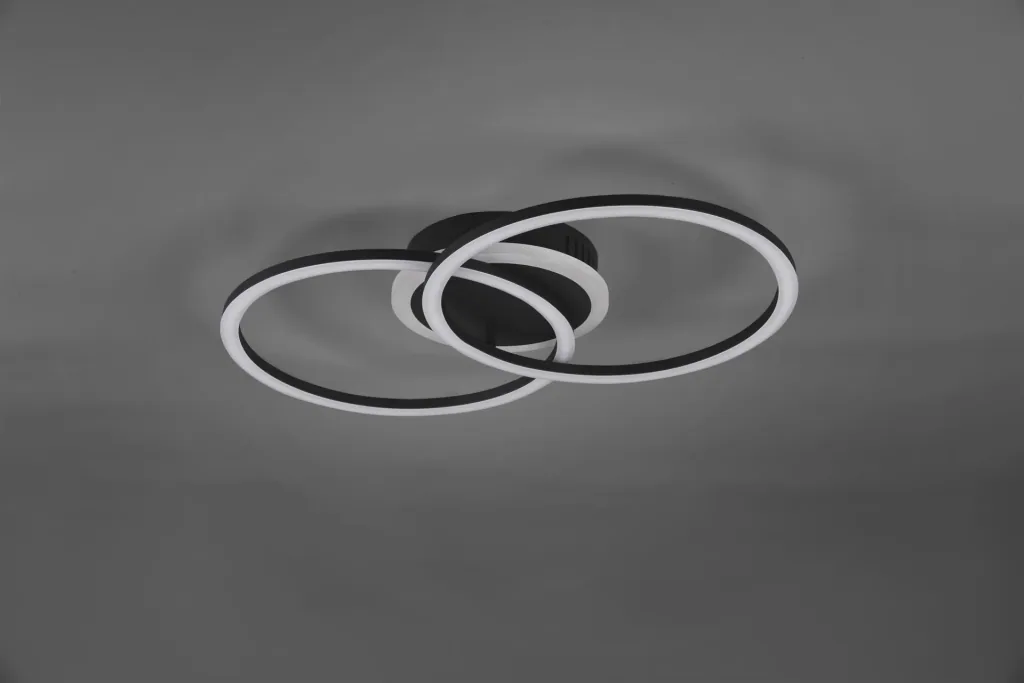 LED-Deckenleuchte VENIDA, 25 W, 3000K, 2600 lm, Switch-Dimmer, schwarz matt, Acryl weiß