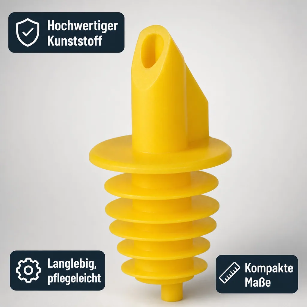 Ausgiesser - BILLY, Kunststoff, für 0,5 - 1,5 L Flaschen, mit 5 Lamellen, gelb
