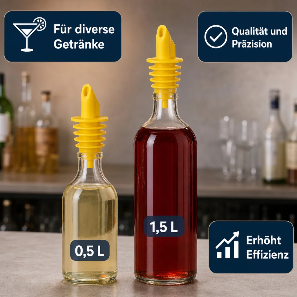 Ausgiesser - BILLY, Kunststoff, für 0,5 - 1,5 L Flaschen, mit 5 Lamellen, gelb