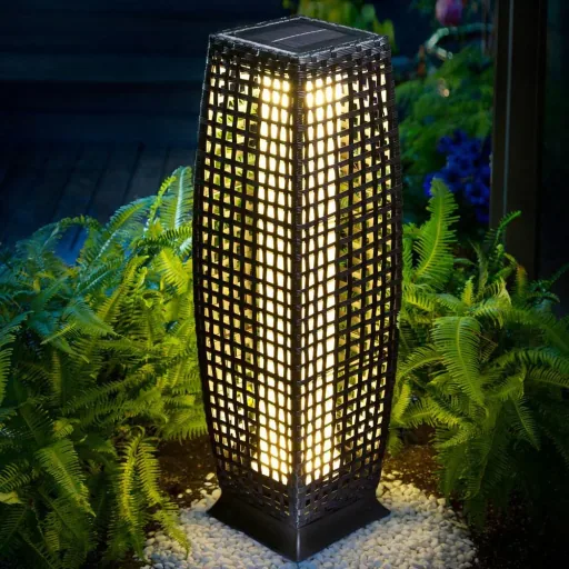 Solar-Gartenleuchte Polyrotan 25 LED 50cm