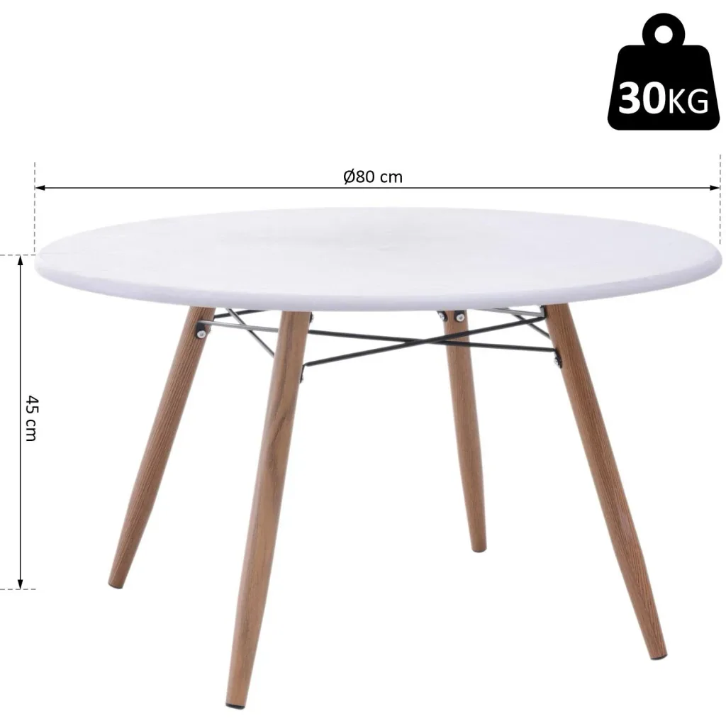 Couchtisch Beistelltisch Kaffeetisch Teetisch Nachttisch rund Holz + Metall Ø80 x H45 cm