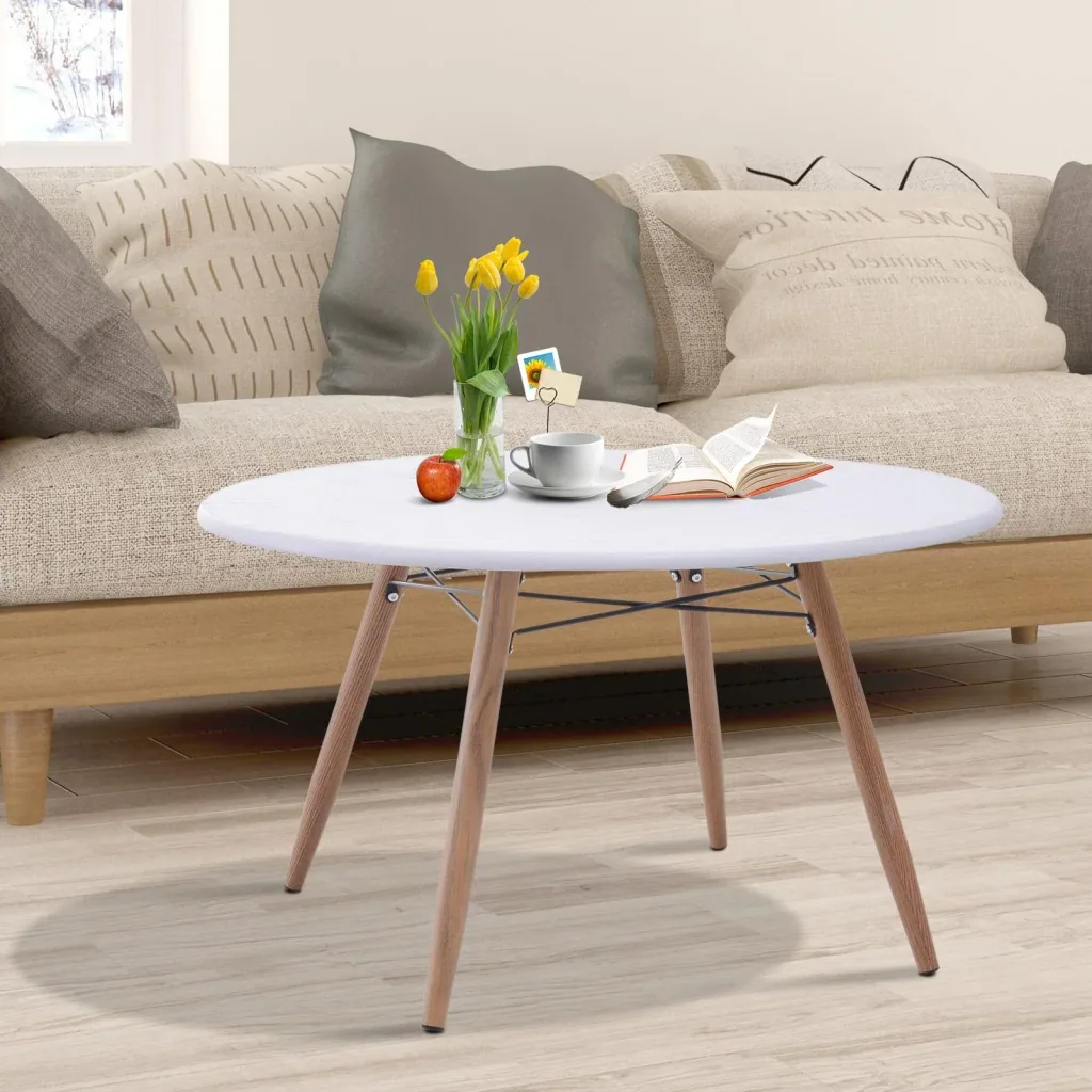 Couchtisch Beistelltisch Kaffeetisch Teetisch Nachttisch rund Holz + Metall Ø80 x H45 cm