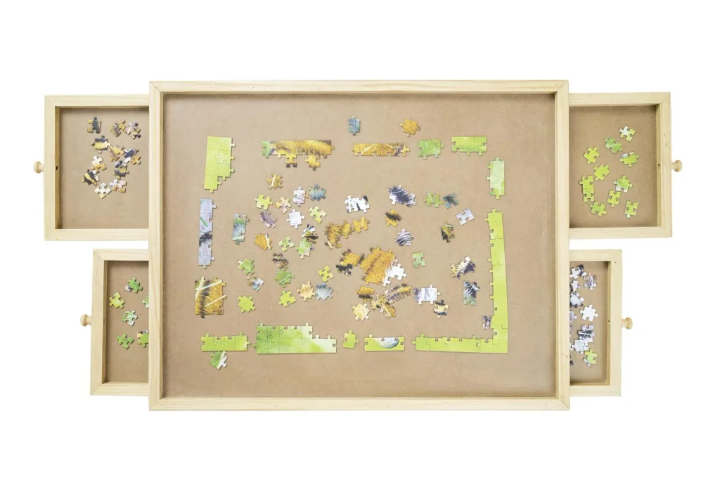 Puzzle Tisch mit 4 Schubladen