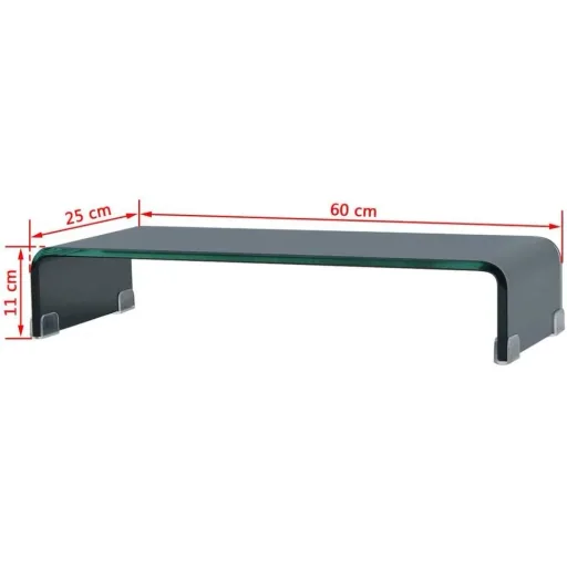 TV-Schrank/Monitorerhöhung schwarz 60x25x11 cm Glas
