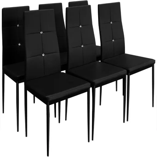Esszimmerstuhl 6 Stück schwarz
