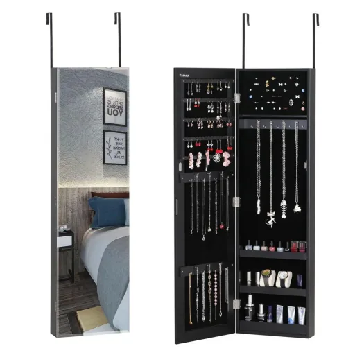 Schmuckschrank schwarz 31,5x9x110cm hängend