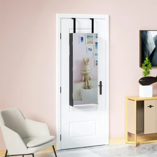 Schmuckschrank schwarz 31,5x9x110cm hängend