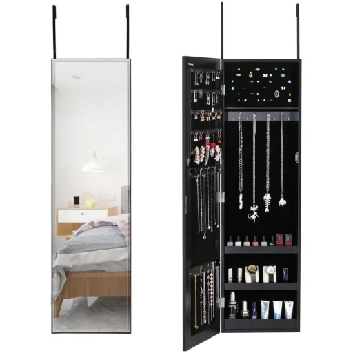 Schmuckschrank schwarz 31,5x9x110cm hängend