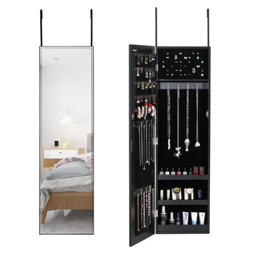 Schmuckschrank schwarz 31,5x9x110cm hängend