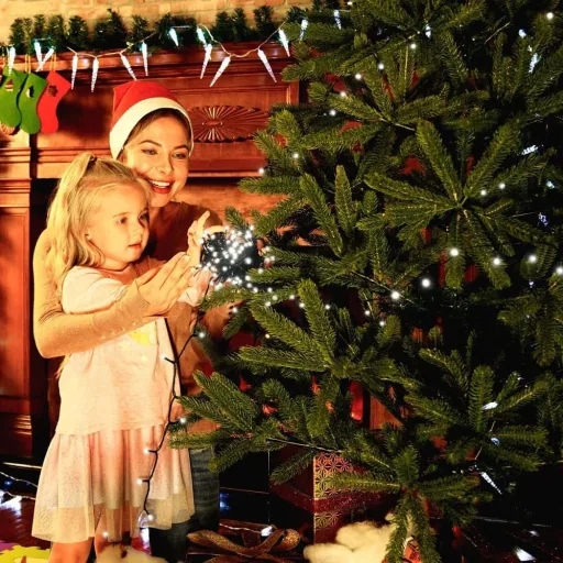 Weihnachtsbeleuchtung - 11,5 m - 160 Leds - Kaltweiß - Mit Zeitschaltuhr - Für den Innen- und Außenbereich