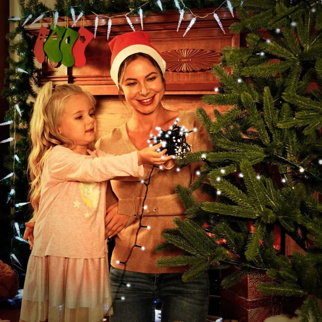 Weihnachtsbeleuchtung - 11,5 m - 160 Leds - Kaltweiß - Mit Zeitschaltuhr - Für den Innen- und Außenbereich