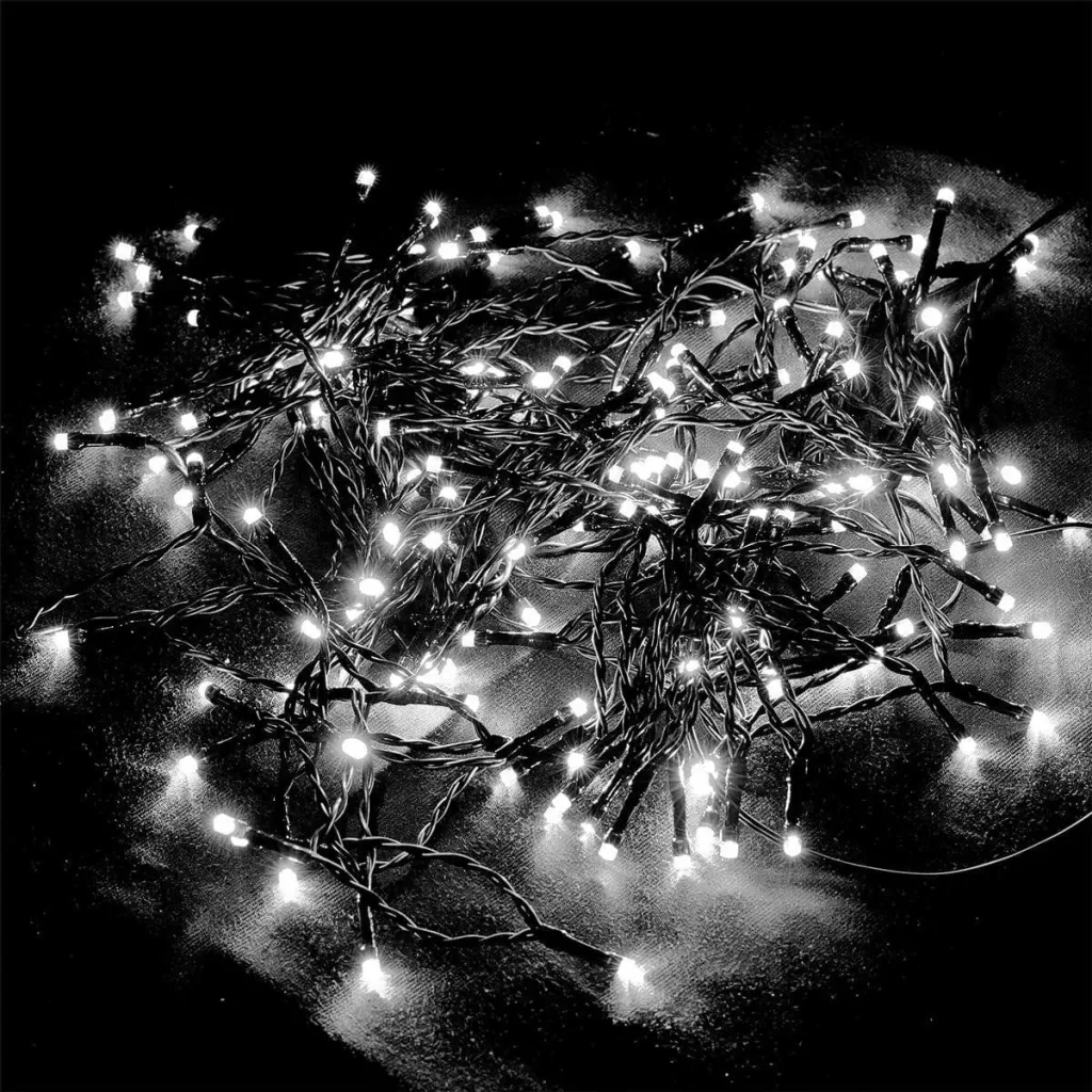 Weihnachtsbeleuchtung - 11,5 m - 160 Leds - Kaltweiß - Mit Zeitschaltuhr - Für den Innen- und Außenbereich