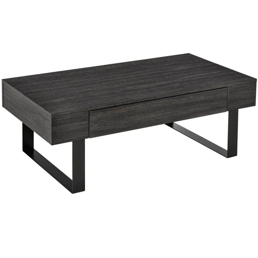 Couchtisch Beistelltisch Sofatisch Fernsehtisch Kaffeetisch Wohnzimmertisch mit Schublade Regale stabiles Stahlgestell e