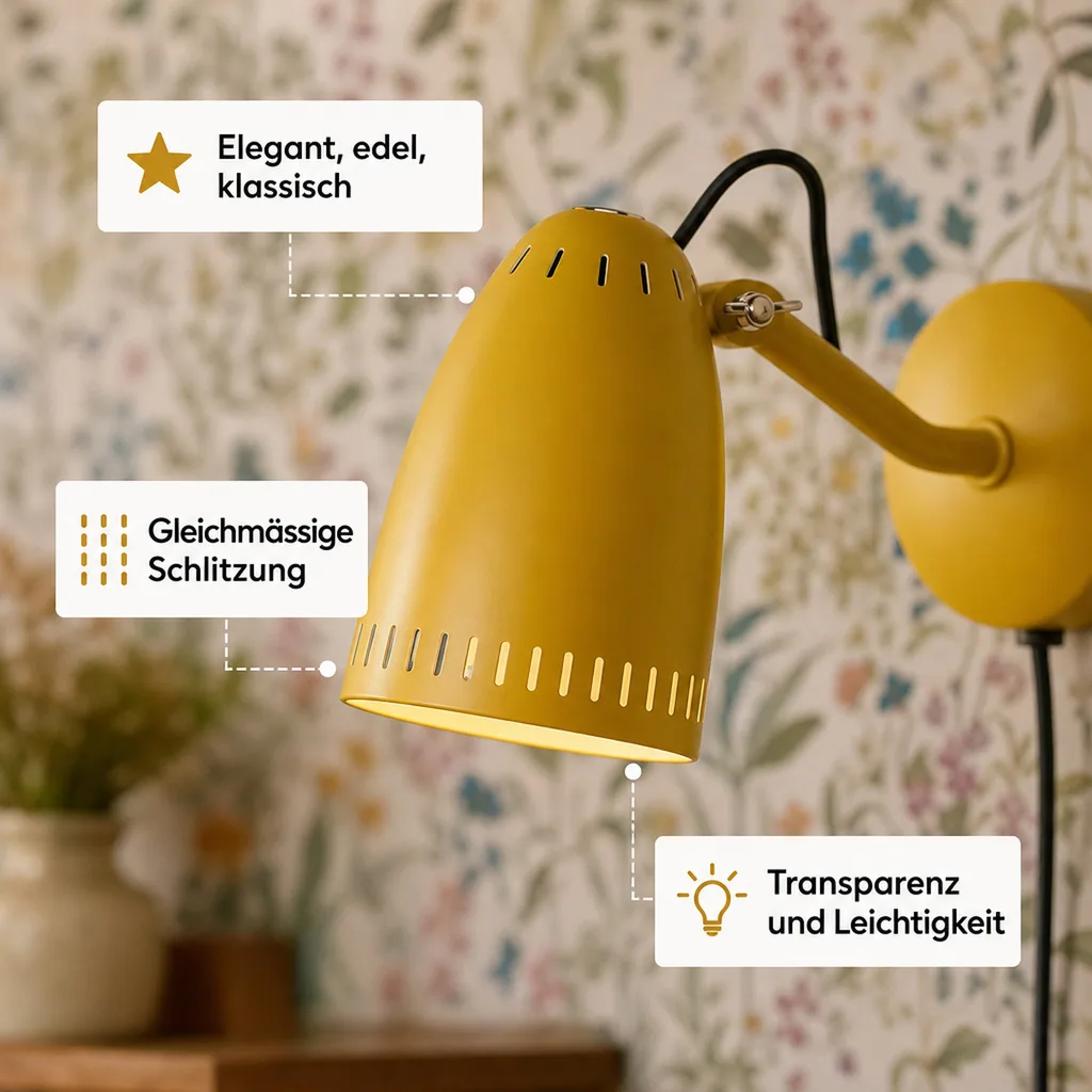 Superliving Wandlampe Metall "Dynamo" matt senfgelb