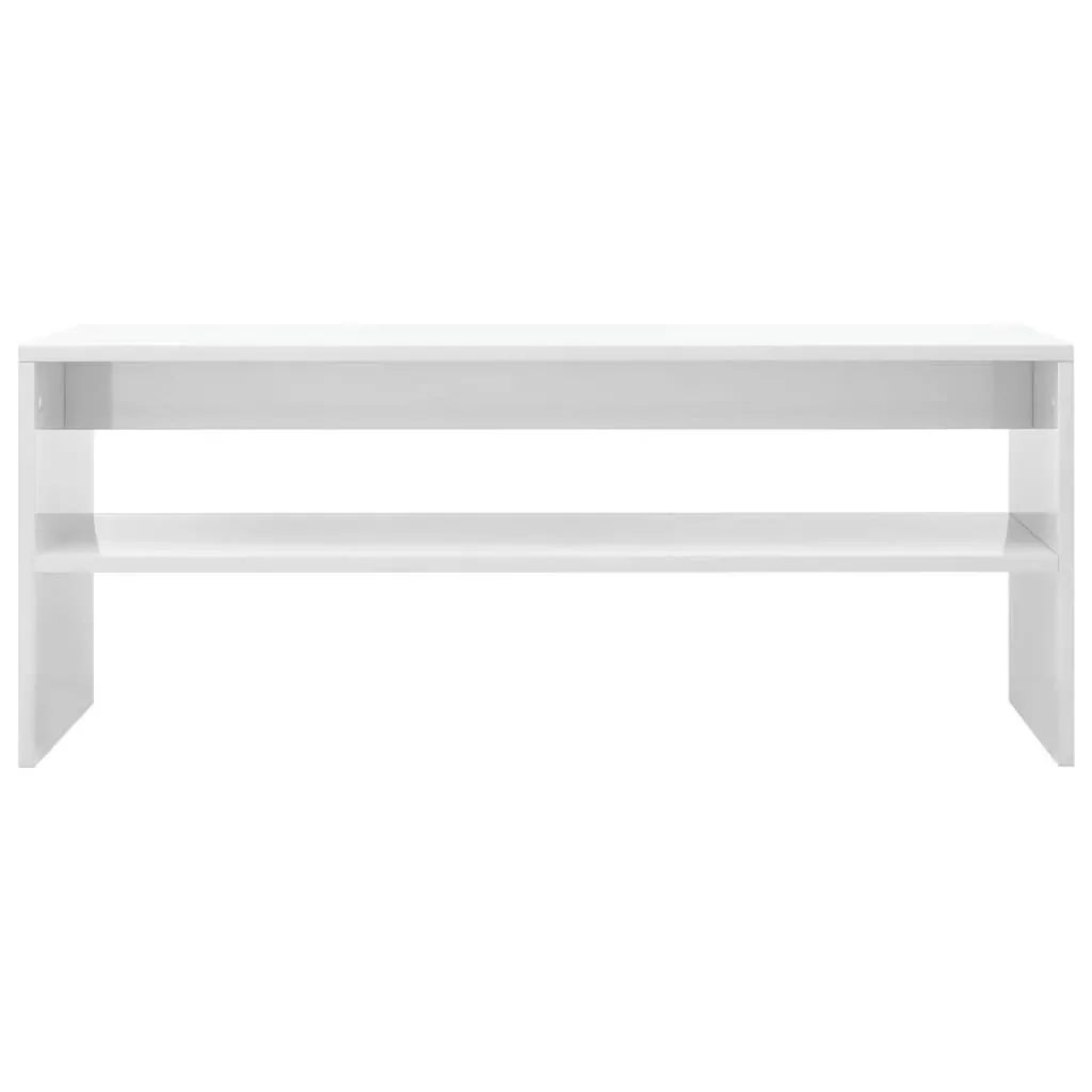 Couchtisch 100x40x40 cm Hochglanz weiß Spanplatte