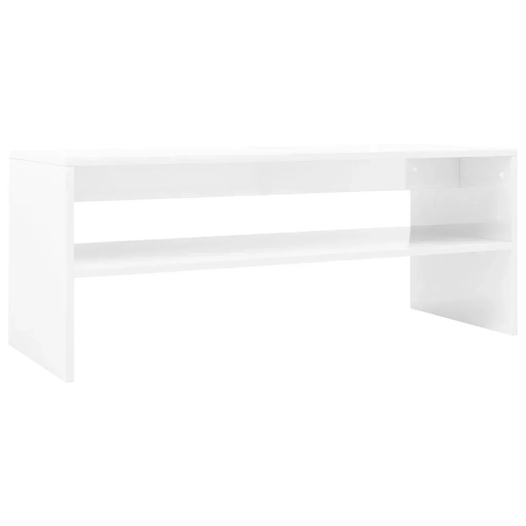 Couchtisch 100x40x40 cm Hochglanz weiß Spanplatte