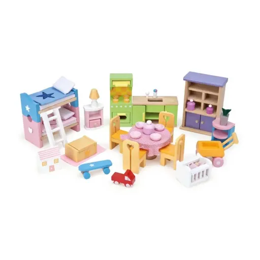 Le Toy Van Puppenhaus Sweetheart Häuschen Holz bunt möbliert