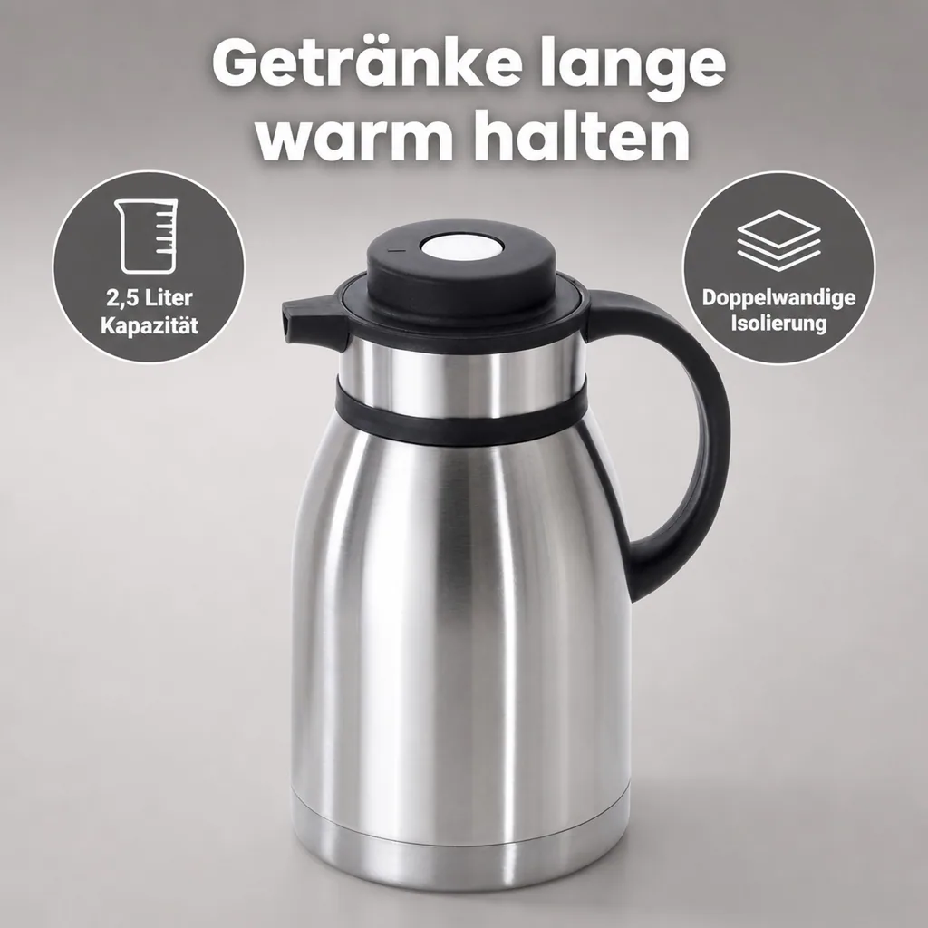Thermoskanne, Pumpkanne, Isolierkanne - 2,5L