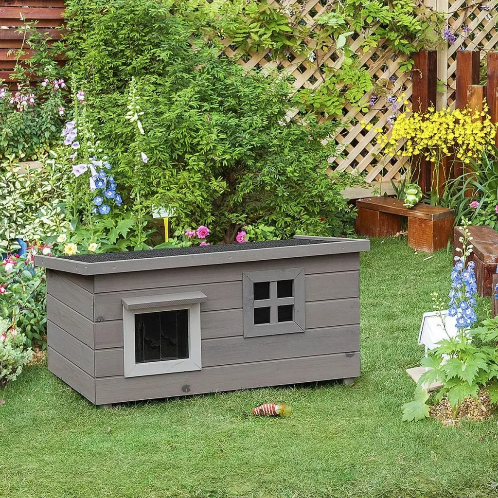 Katzenhaus - Indoor/Outdoor - Grau/Schwarz - 87 x 52 x 48 cm