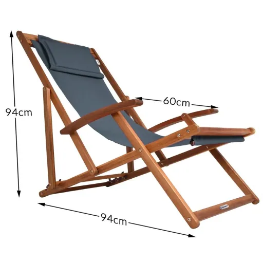 Deckchair Anthrazit Akazienholz
