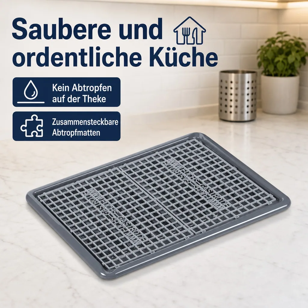 Auffangwanne mit 2 Abtropfmatten