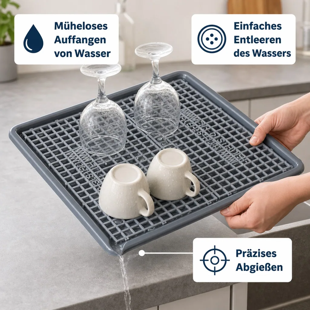 Auffangwanne mit 2 Abtropfmatten