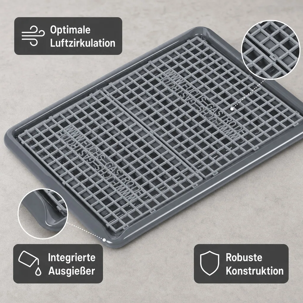 Auffangwanne mit 2 Abtropfmatten