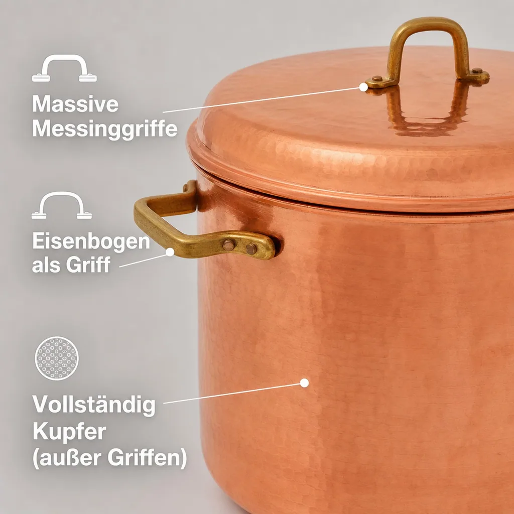 Kupfertopf mit Griffen 30 cm - Perfekt für die Zubereitung von köstlichen Gerichten