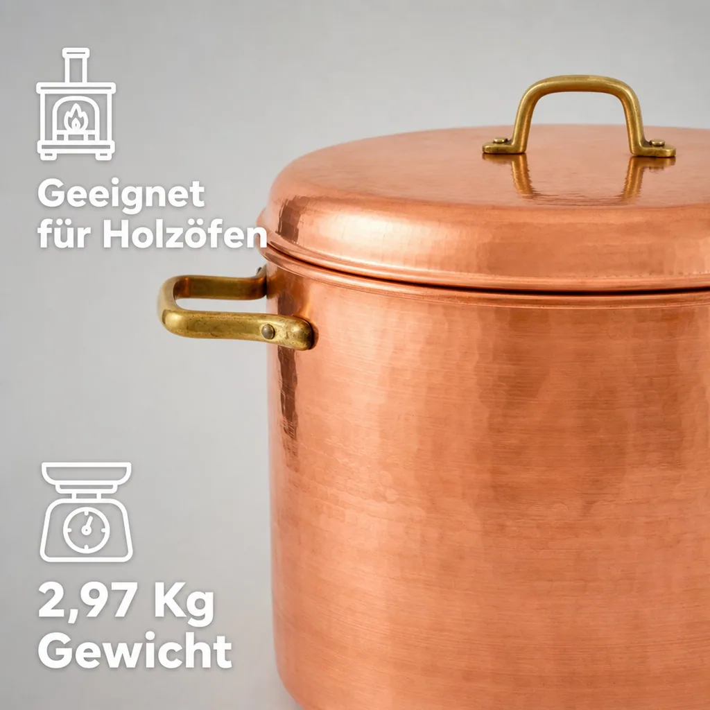 Kupfertopf mit Griffen 30 cm - Perfekt für die Zubereitung von köstlichen Gerichten