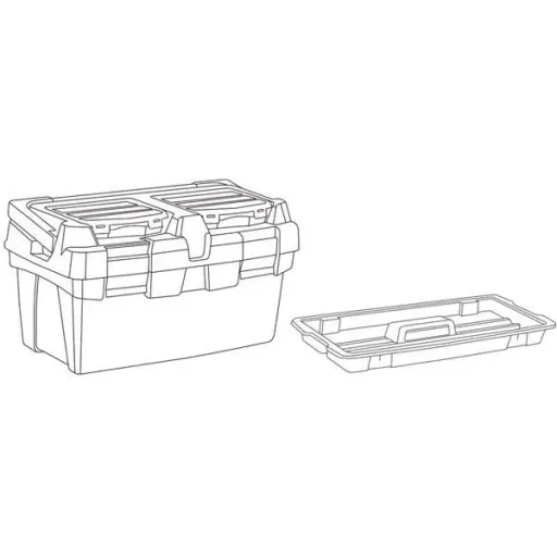 TAYG Werkzeugkasten - 600 x 305 x 295 mm - Mit Ablage und 3 Sortierkästen