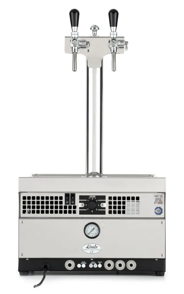 Zapfanlage, Bierzapfanlage Kontakt 55/K Profi, 2-leitig Trockenkühlgerät aus Edelstahl, 50 Liter/h Membranpumpe, Green Line