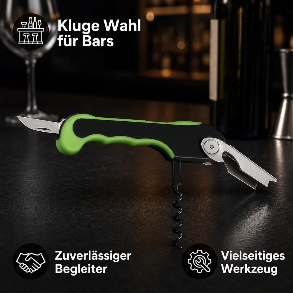 Kellnermesser, Sommeliermesser mit Kapselheber - Profi-Ausführung, für Gastronomie & Bar