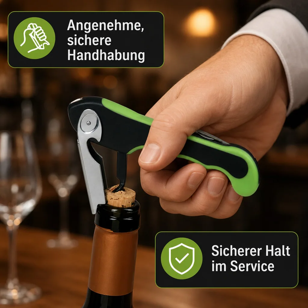 Kellnermesser, Sommeliermesser mit Kapselheber - Profi-Ausführung, für Gastronomie & Bar