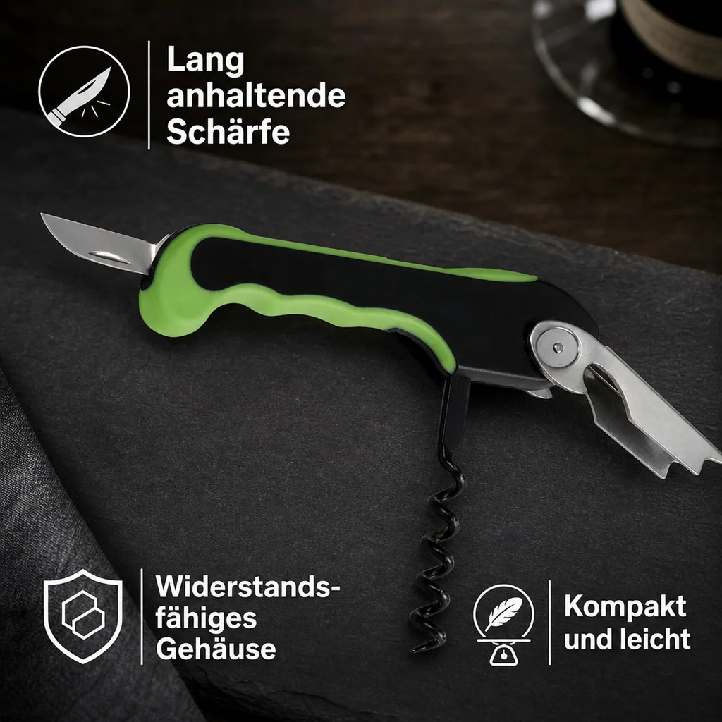 Kellnermesser, Sommeliermesser mit Kapselheber - Profi-Ausführung, für Gastronomie & Bar