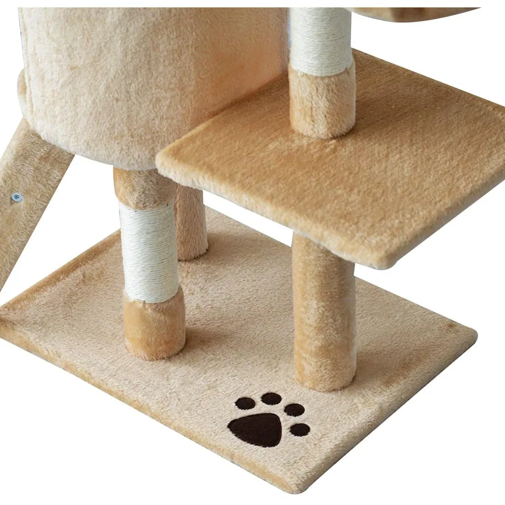 Katzenbaum Kratzbaum Katzenkratzbaum Kletterbaum 4 Spielzeug Beige