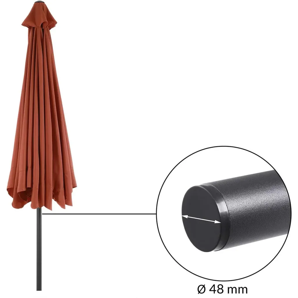 Aluminium XXL Sonnenschirm - terracotta - Ø330cm - UV-Schutz 50+