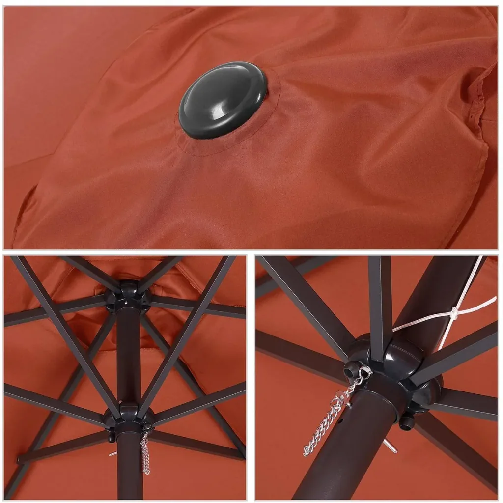 Aluminium XXL Sonnenschirm - terracotta - Ø330cm - UV-Schutz 50+