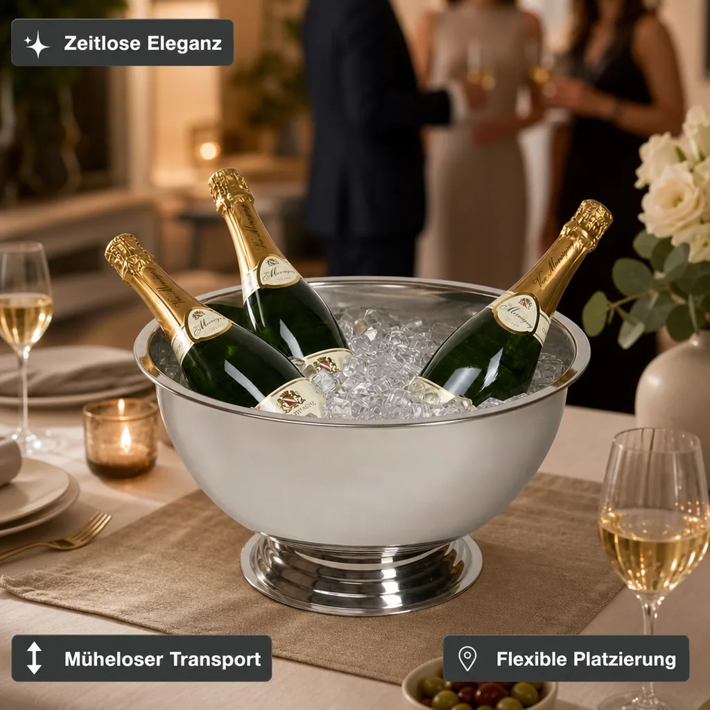 Sekt & Champagner - Sektkühler - Champagnerbowl - Edelstahl
