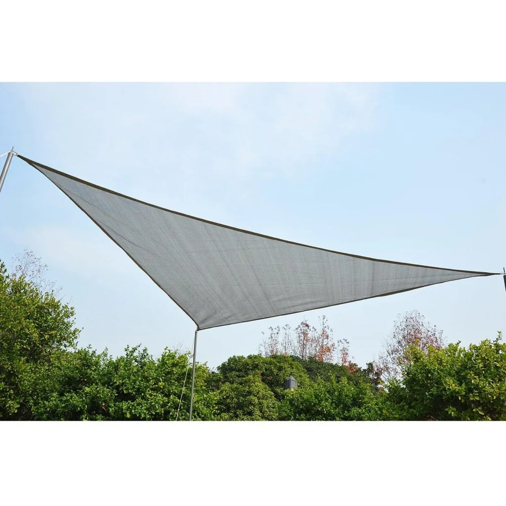 Sonnensegel Dreiecke 5x5x5 m grau HDPE - atmungsaktiv