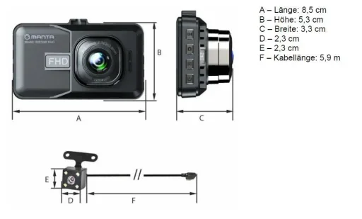 Manta FHD DUO Dashcam