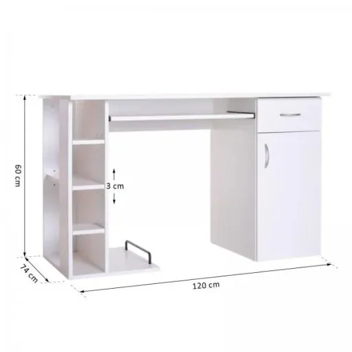 Computertisch Schreibtisch Bürotisch mit Schrank PC Tisch Holzfurnier