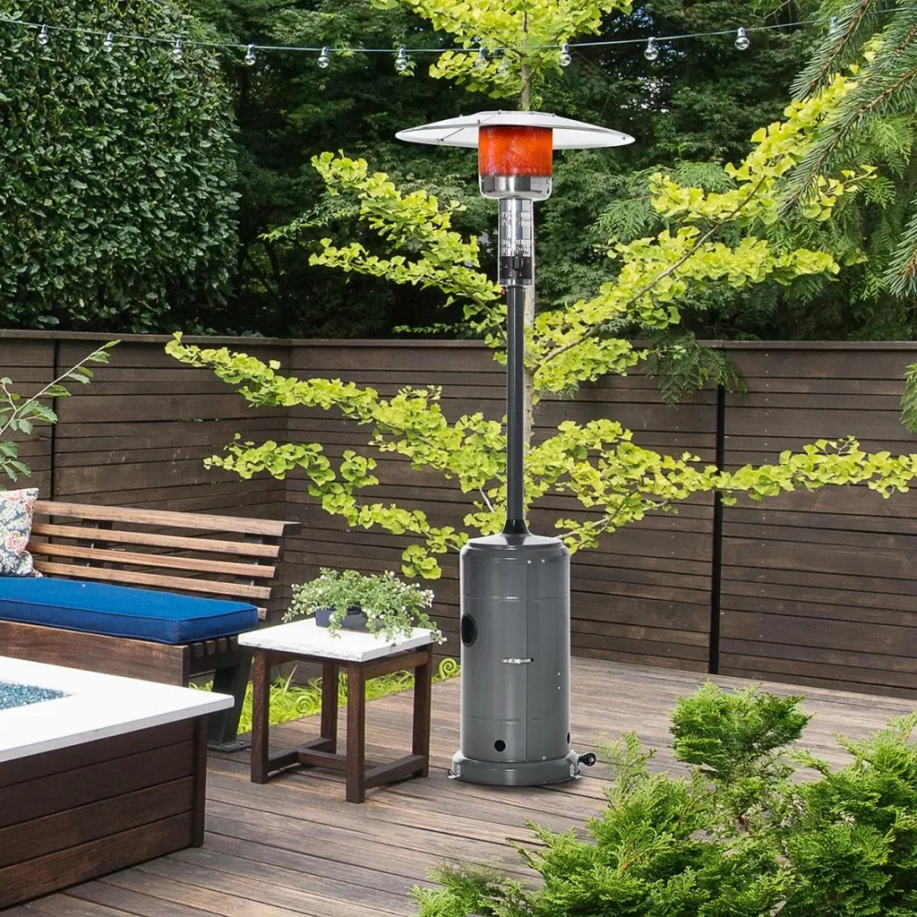 Heizstrahler Terrassenheizer mit Drehknopf Rädern Terrassenstrahler mit automatischer Sicherheitsabschaltung rollbar Gas