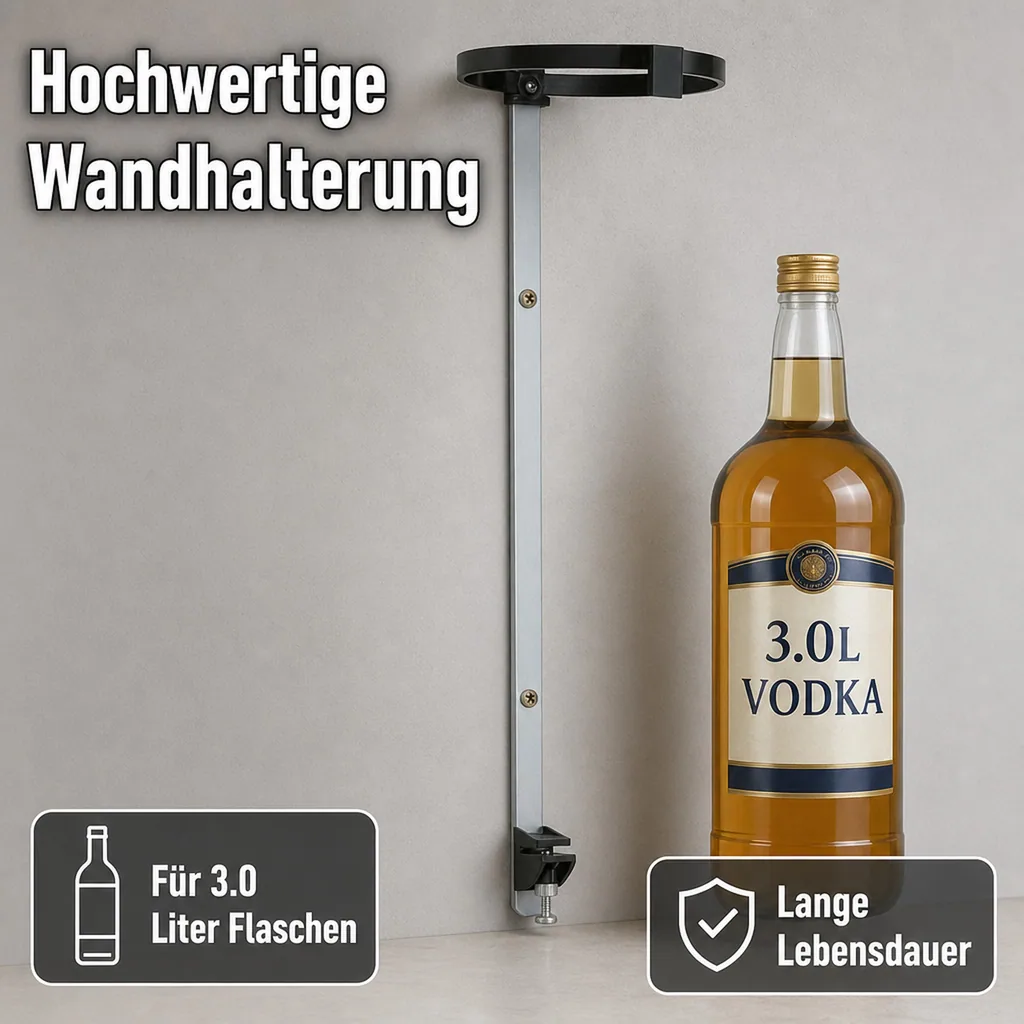 Flaschenhalter, Flaschen Wandhalterung, Wandhalter für 3.0 Liter Flaschen