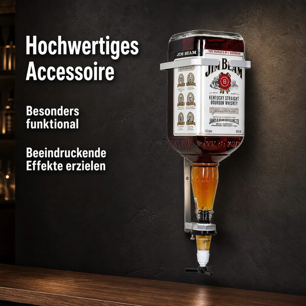 JIM BEAM Flaschenhalter, Flaschen Wandhalterung, Wandhalter für die 4.5 Liter Flasche