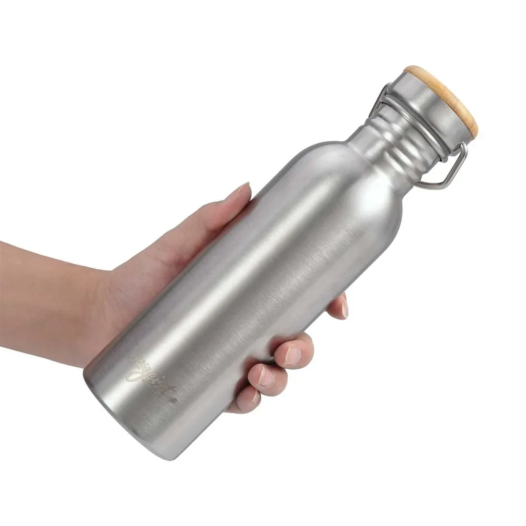 Edelstahlflasche, einwandig, matt